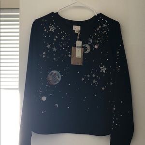 Anthropologie black space sweatshirt
